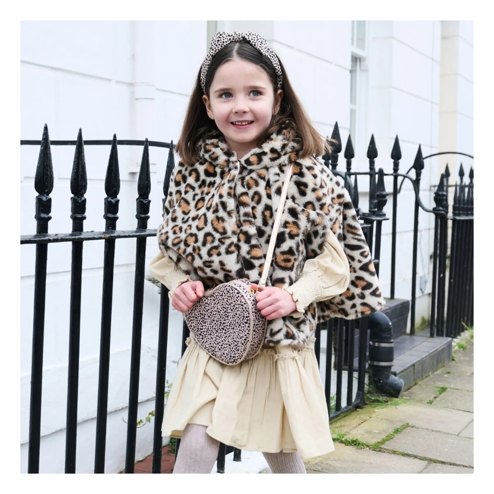 Rockahula Kids - Bolso corazón de leopardo | Beige