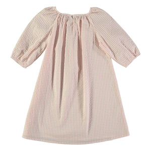 Risu Risu - Camisón de algodón orgánico Vichy Ostuni | Rosa claro