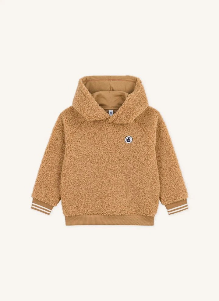 Petit Bateau - Sudadera estilo sherpa | Camel