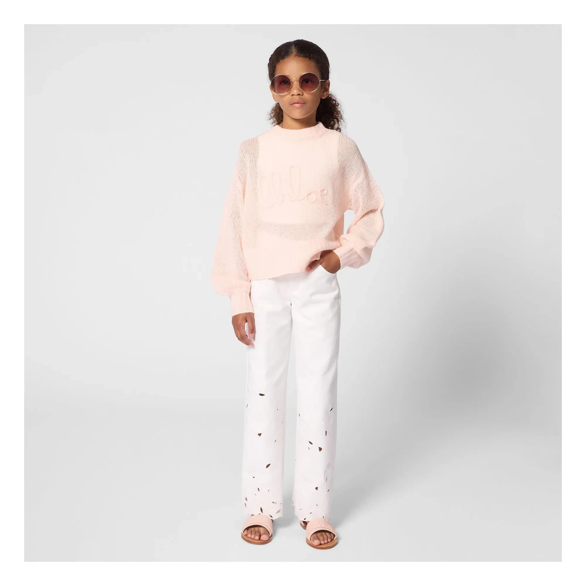 Chloé - Pantalones bordados de algodón orgánico | Blanco