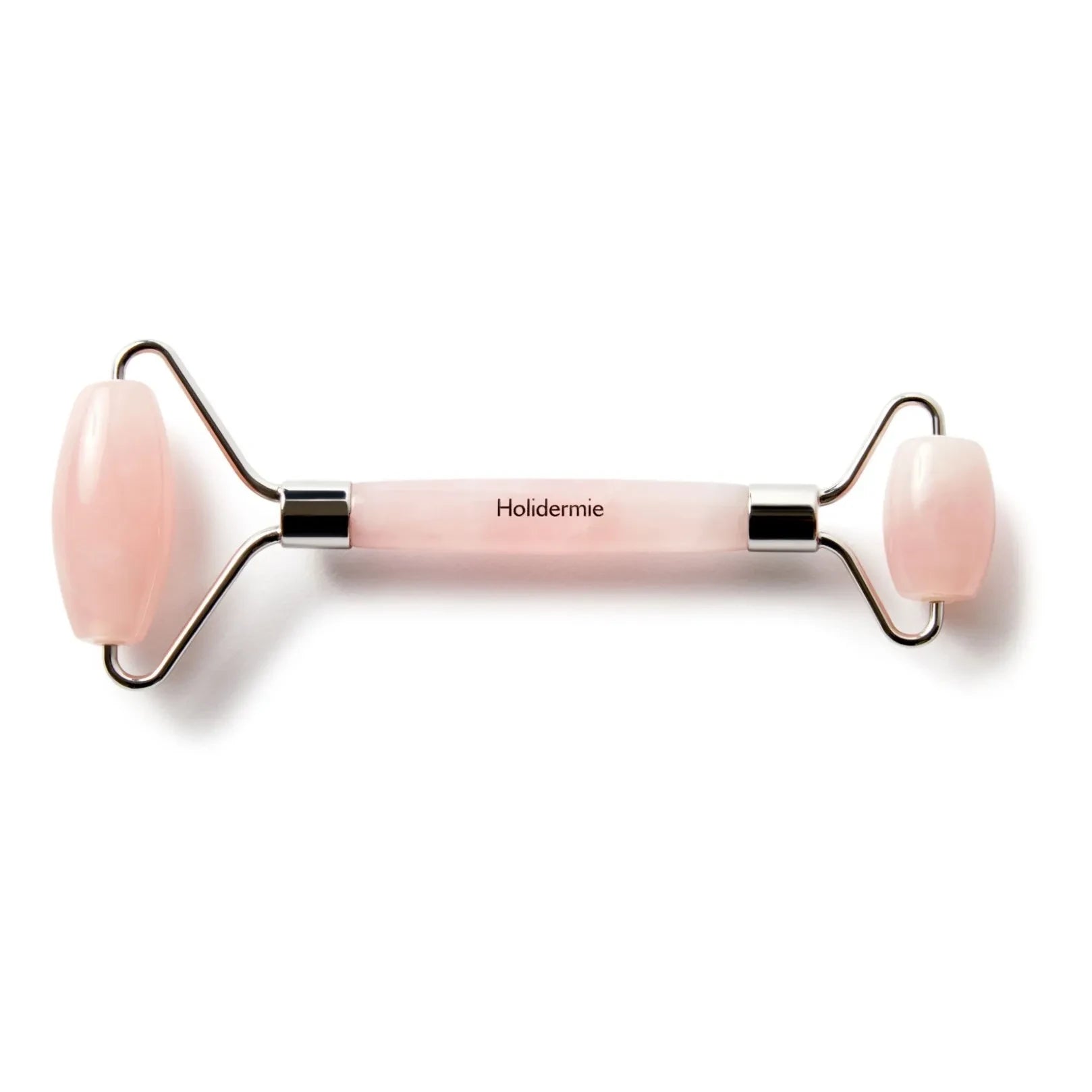 Holidermie - Rodillo facial doble de cuarzo rosa