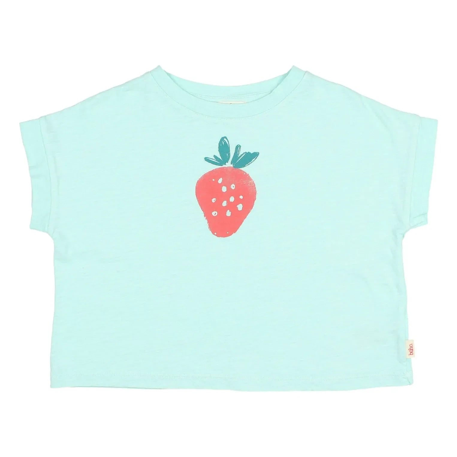 Búho - Camiseta de algodón orgánico con estampado de fresas | Aguamarina