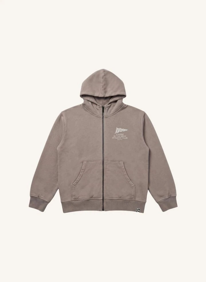 Dedo en la nariz - Sudadera de algodón orgánico Harlan Run Club | Gris