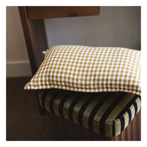 Gabrielle Paris - Funda de almohada de lino lavado Gingham | Color amarillo curry