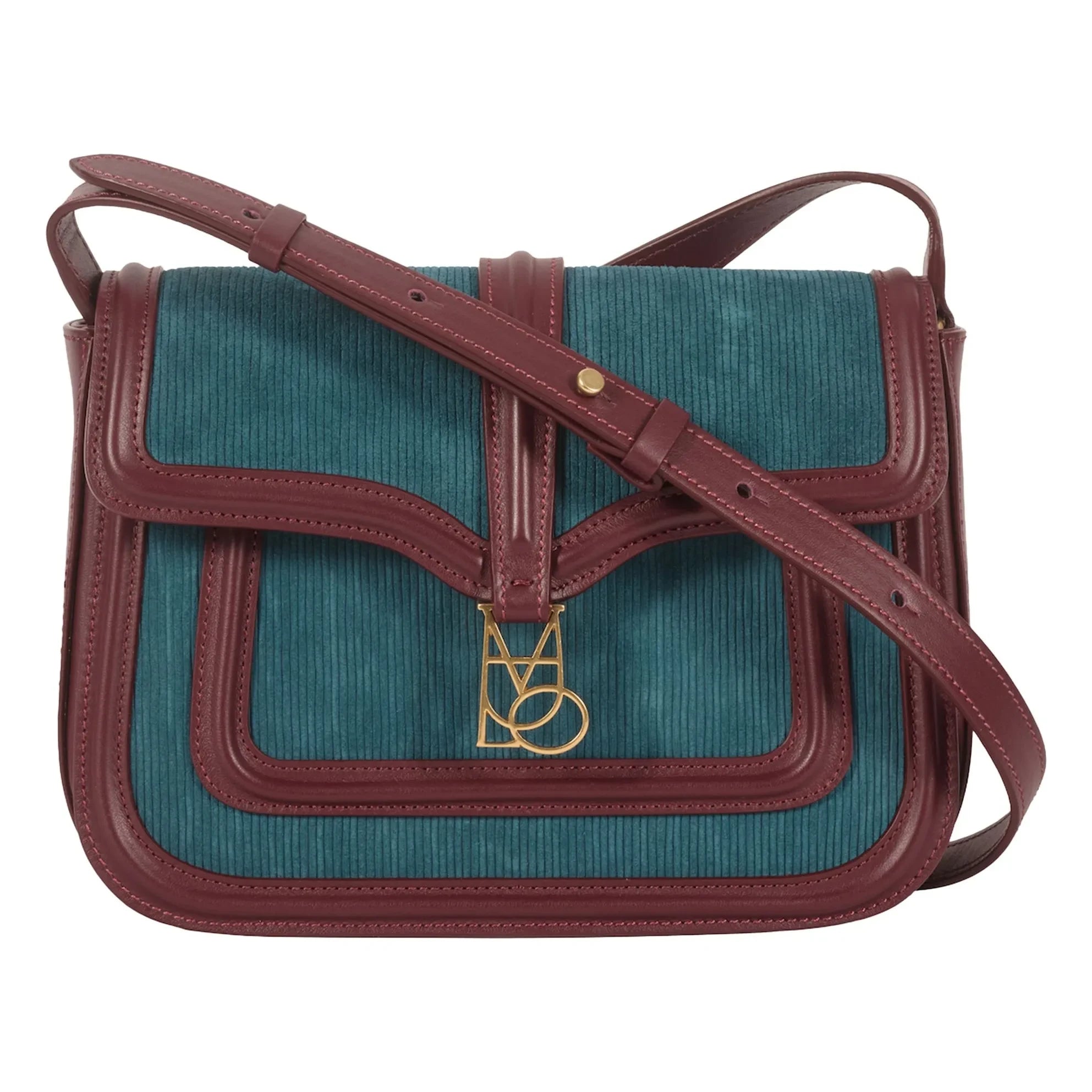 Maria de la Orden - Bolso de terciopelo y piel Noah | Azul Petróleo