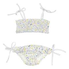 Búho - Bañador de Seersucker con Estampado Floral en Azul Pastel