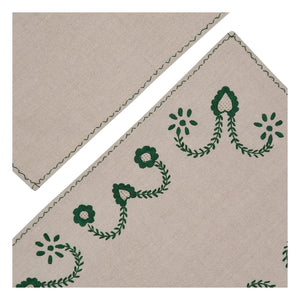 House of Capricorn - Juego de manteles individuales y servilletas bordados Viana | Verde