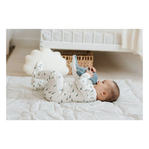 Petit Lem - Pijama de algodón orgánico acanalado con pie de pez | Beige