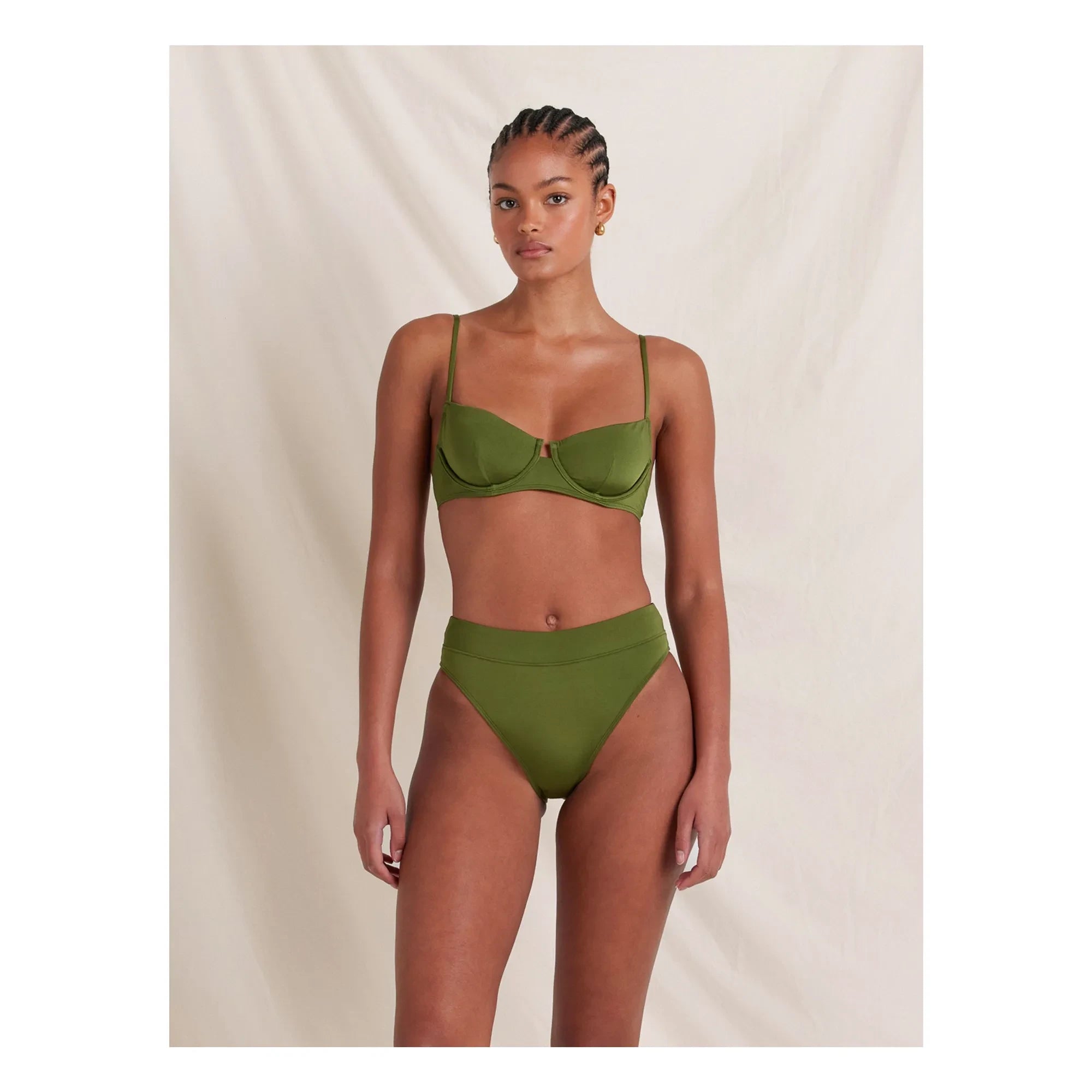 Peony - Parte de abajo de jersey de fibras recicladas Olivine | Olive
