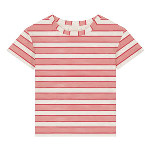 Studio Bohème - Camiseta de Algodón Orgánico Básica de Rayas | Rosa