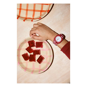 Mini Kyomo - Damier Raspberry Ice Cream Watch | Rosa