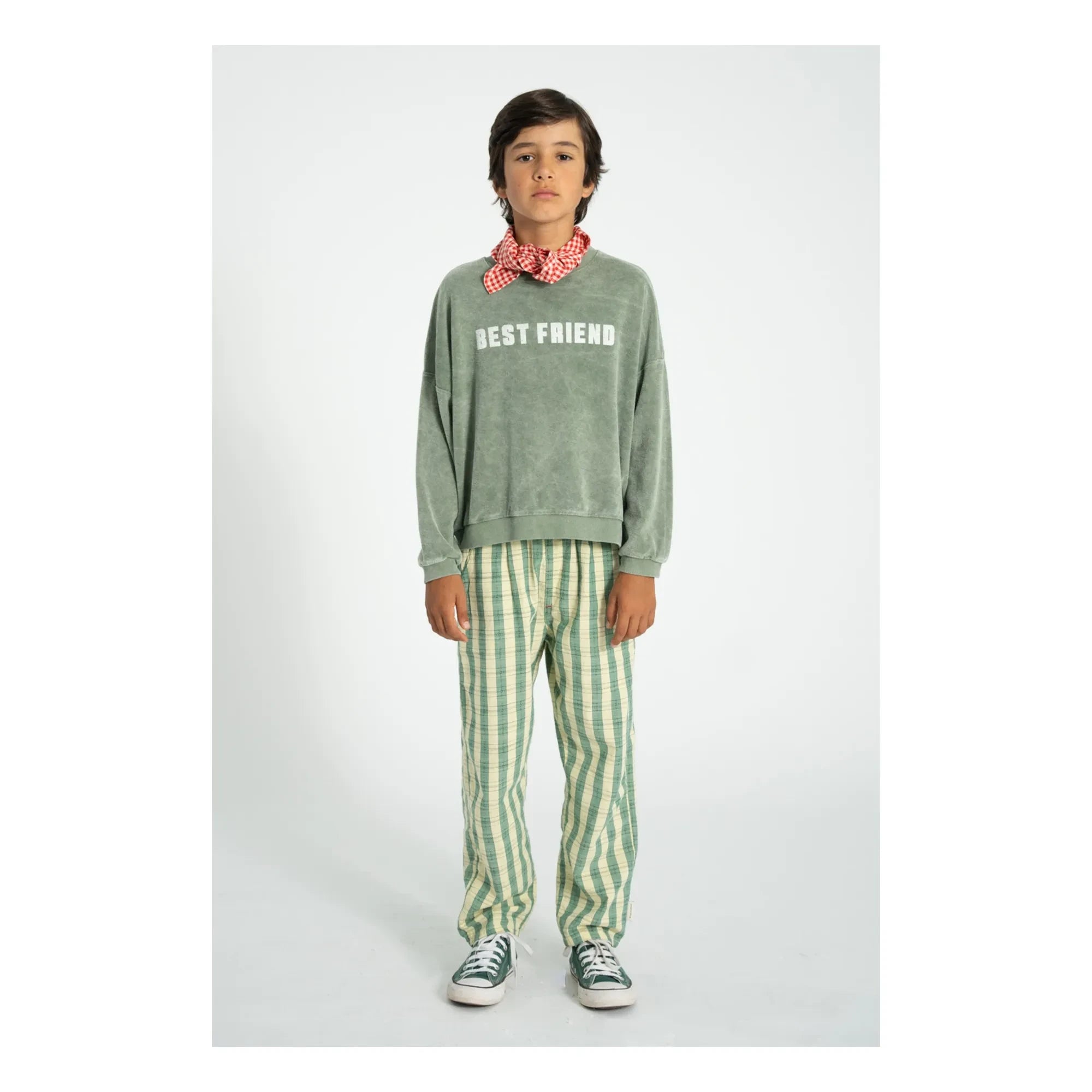 Piupiuchick - Sudadera de toalla de algodón orgánico Best Friend | Verde oscuro