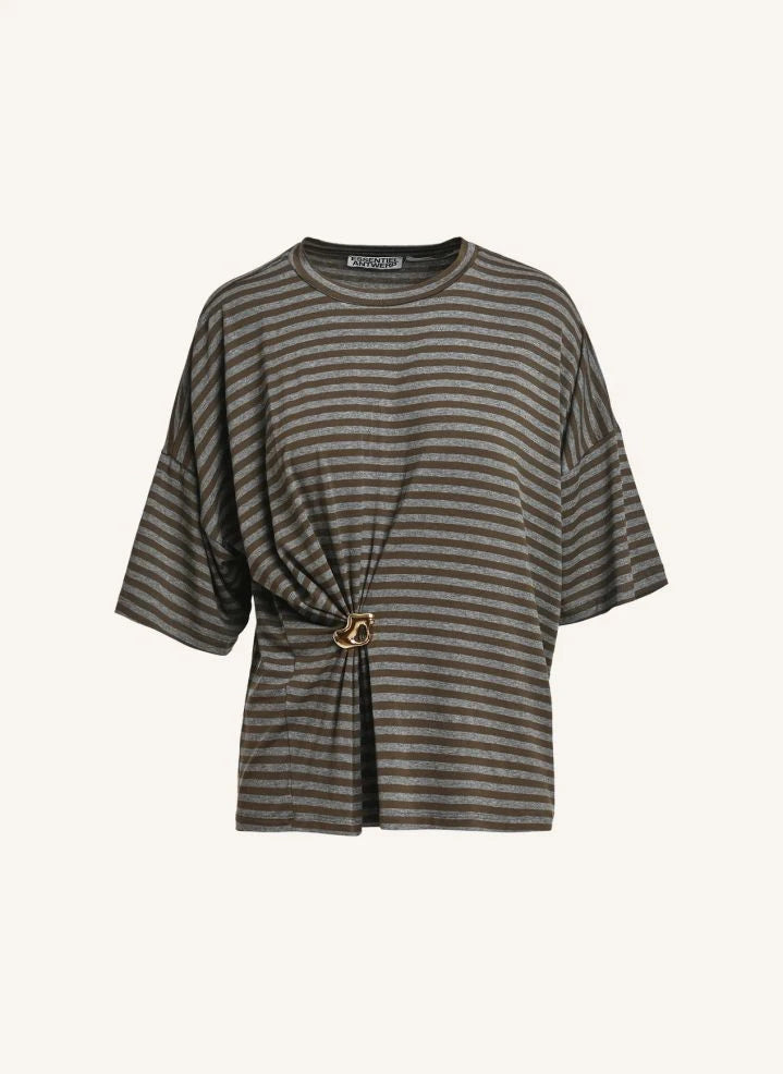 Essentiel Antwerp - Camiseta Kriss con Broche | Kaki