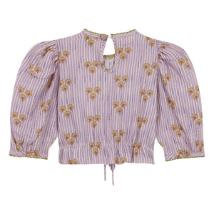 birinit - Blusa de algodón orgánico a rayas Cinca | Malva