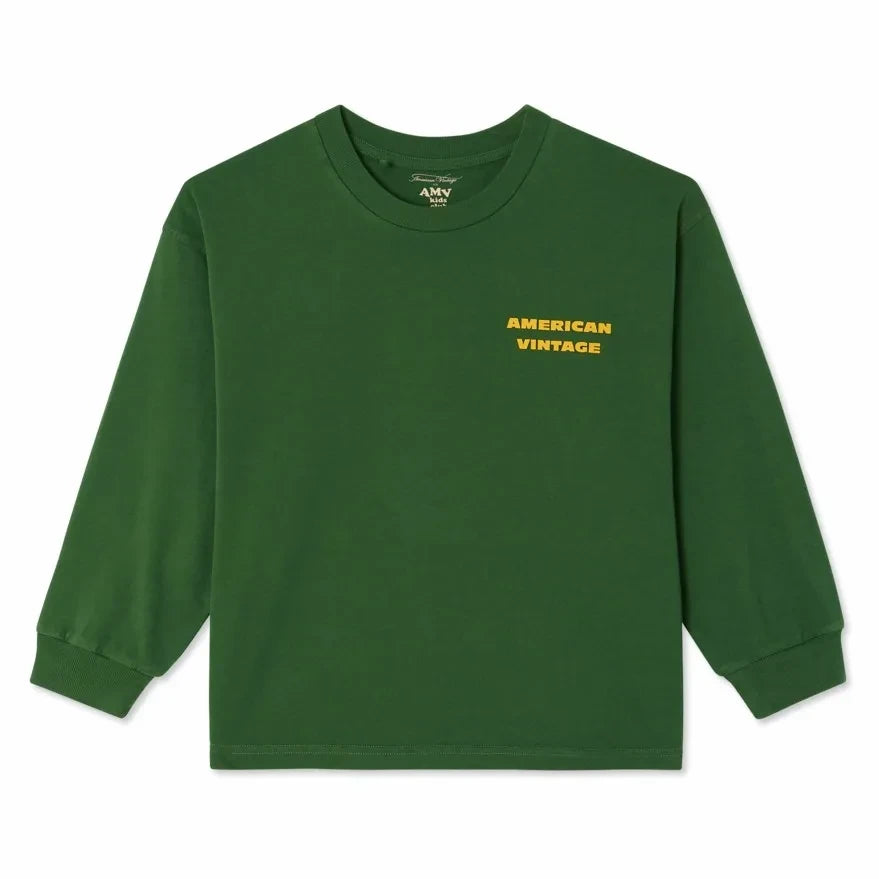 American Vintage - Fizvalley Logo Camiseta de Manga Larga | Verde