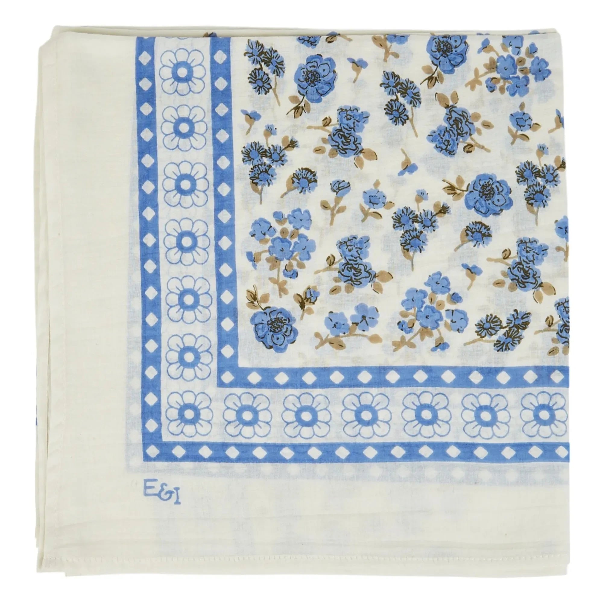 Emile et Ida - Bufanda de seda y algodón | Azul