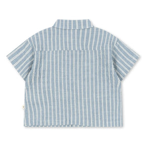 Konges Sløjd - Camisa a rayas de algodón orgánico Elliot | Azul
