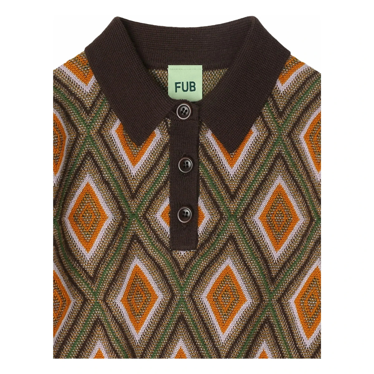 FUB - Polo Harlequin de lana merino | Marrón