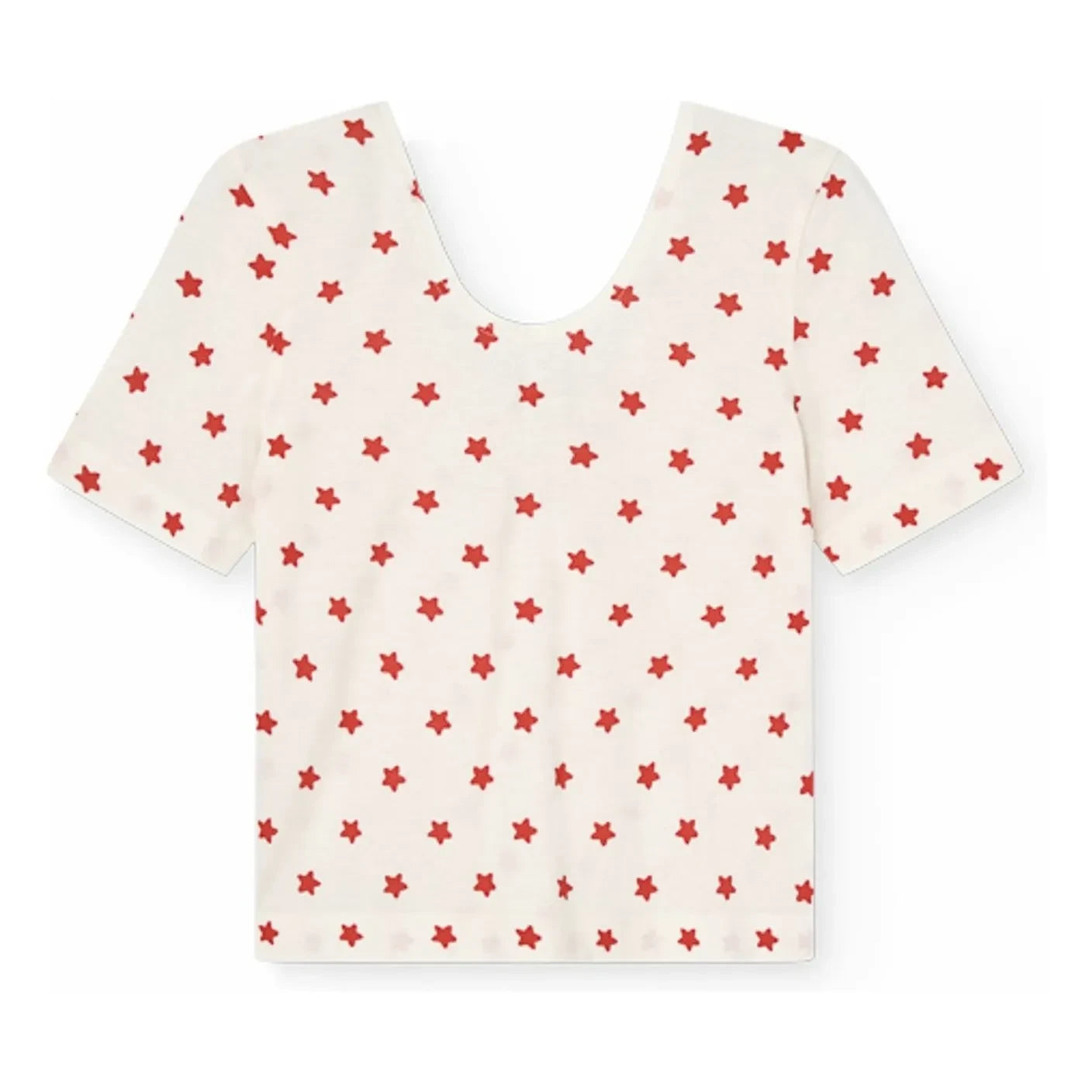 The Animals Observatory - Camiseta de Algodón Orgánico con Estrellas de Cangrejo | Blanco