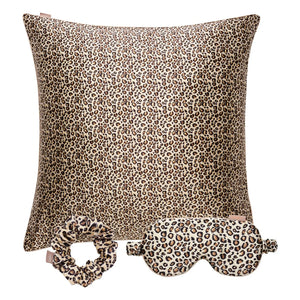 Emily's Pillow - Set de Dormir de Seda de Morera Estampado de Leopardo