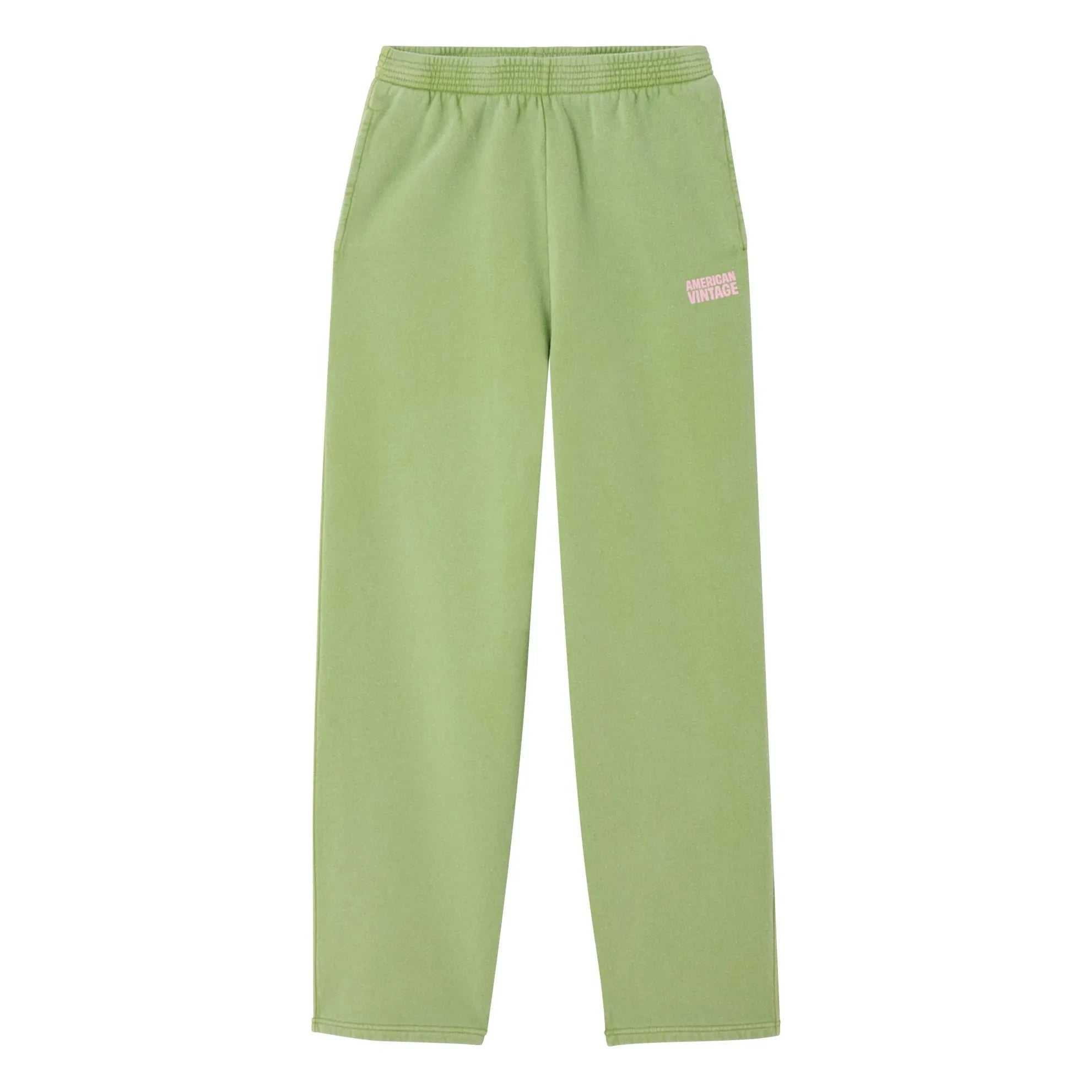 American Vintage - Pantalón de chándal de algodón Plizzy | Verde Pálido