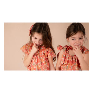 Loir - Blusa Castilla Flores de Algodón Orgánico | Coral