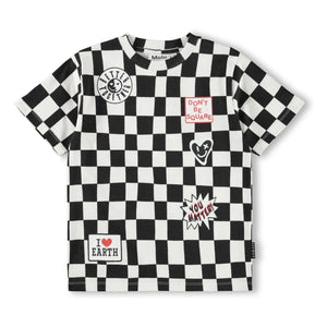 Molo - Camiseta de algodón orgánico Riley Damier | Negro