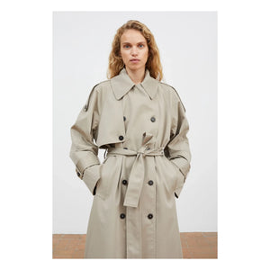 Skall Studio - Gabardina Mahsa Algodón Orgánico | Gris verdoso