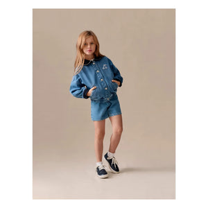 Bonpoint - Milly Shorts de jean de algodón orgánico | Azul