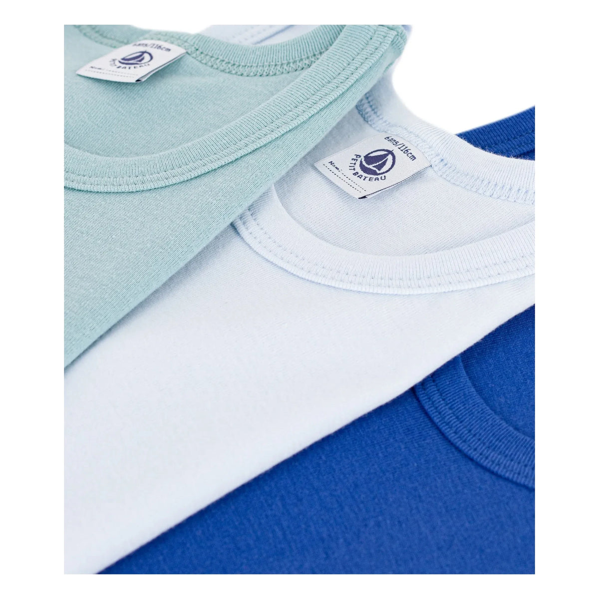 Petit Bateau - Set de 3 camisetas de tirantes de algodón orgánico | Azul