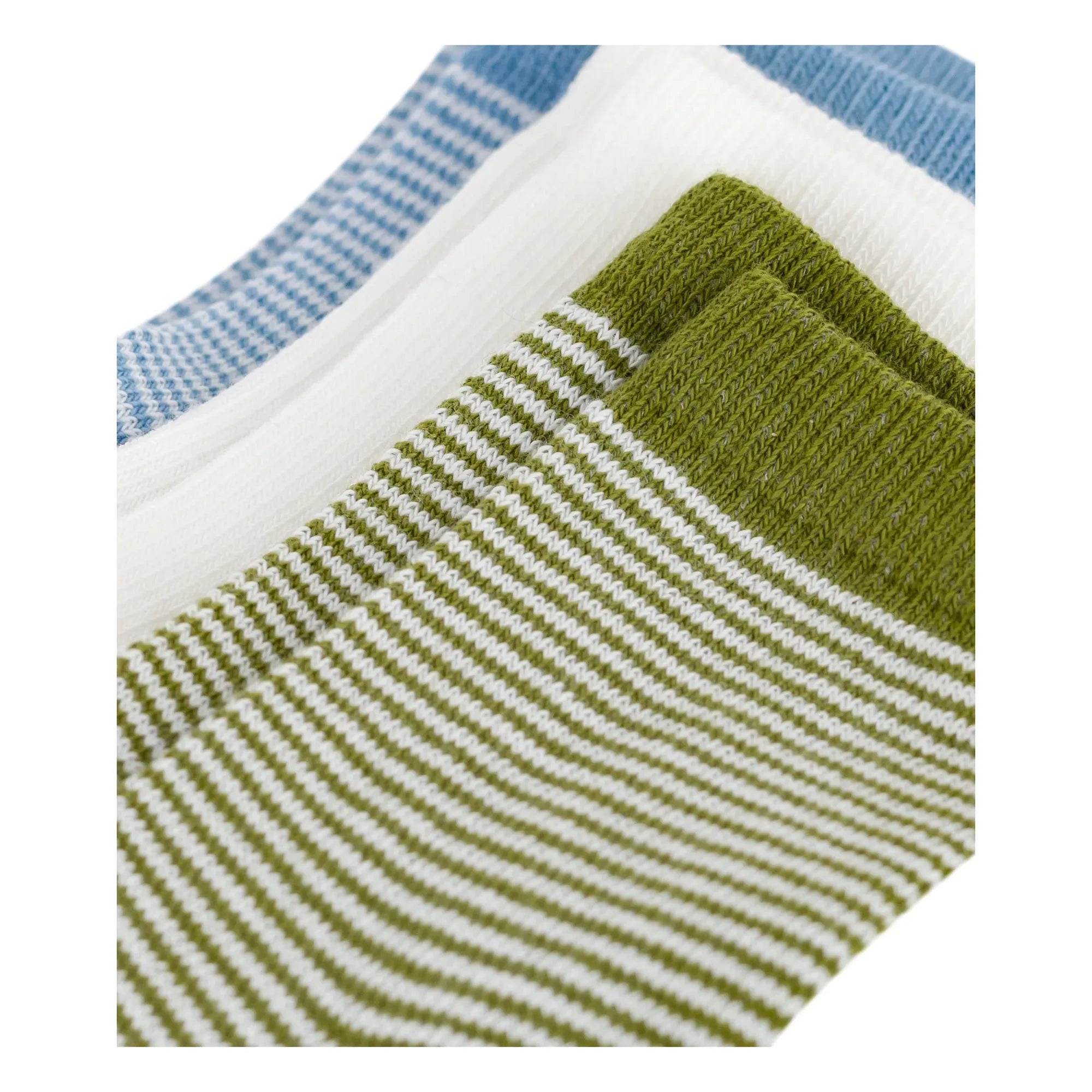 Petit Bateau - Set de 3 pares de calcetines acanalados a rayas | Blanco