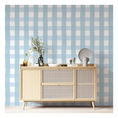 PaperMint - Papel pintado a cuadros azul