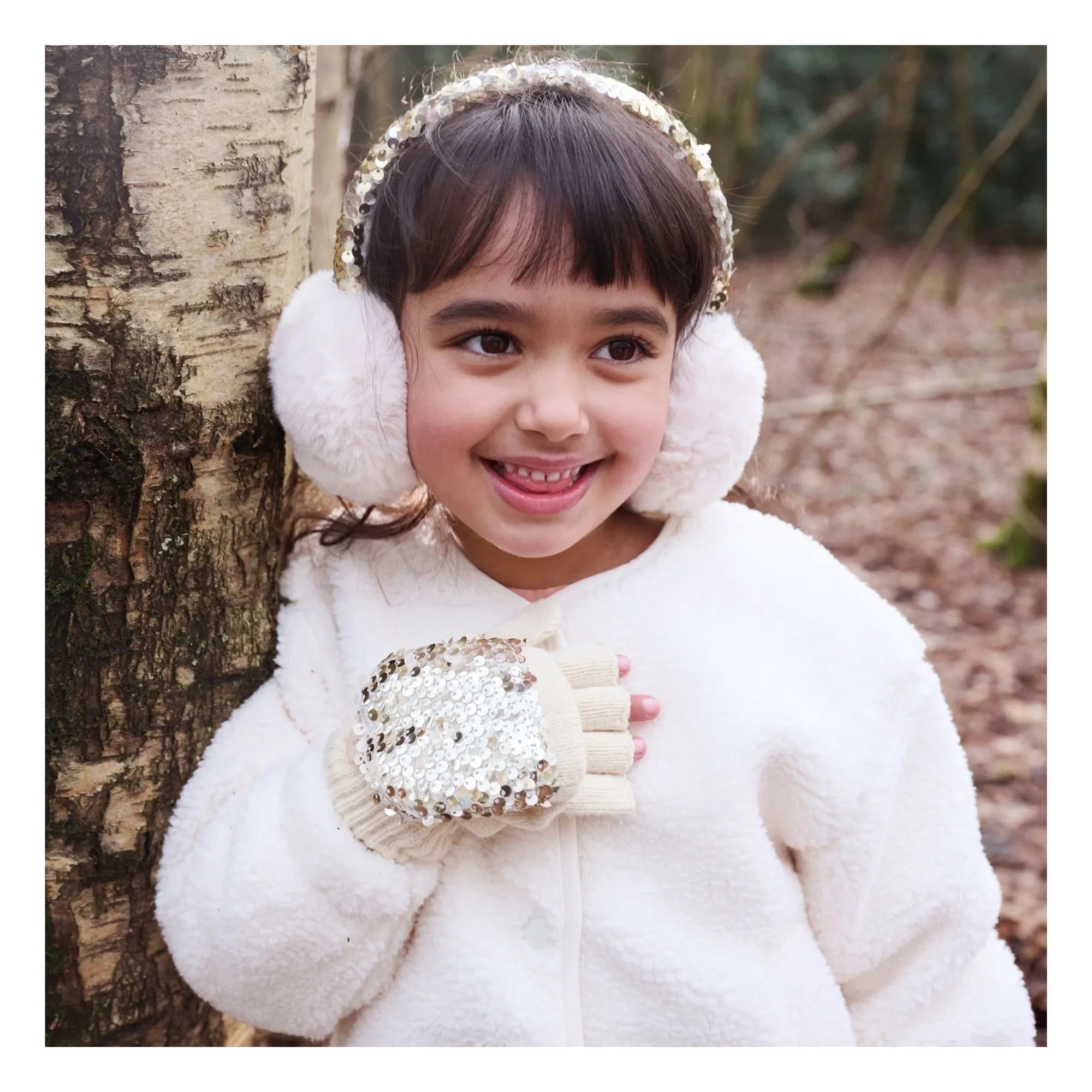 Rockahula Kids - Auriculares con lentejuelas | Marfil