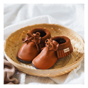 Baobaby - Pantuflas con Nudo y Flecos | Naranja