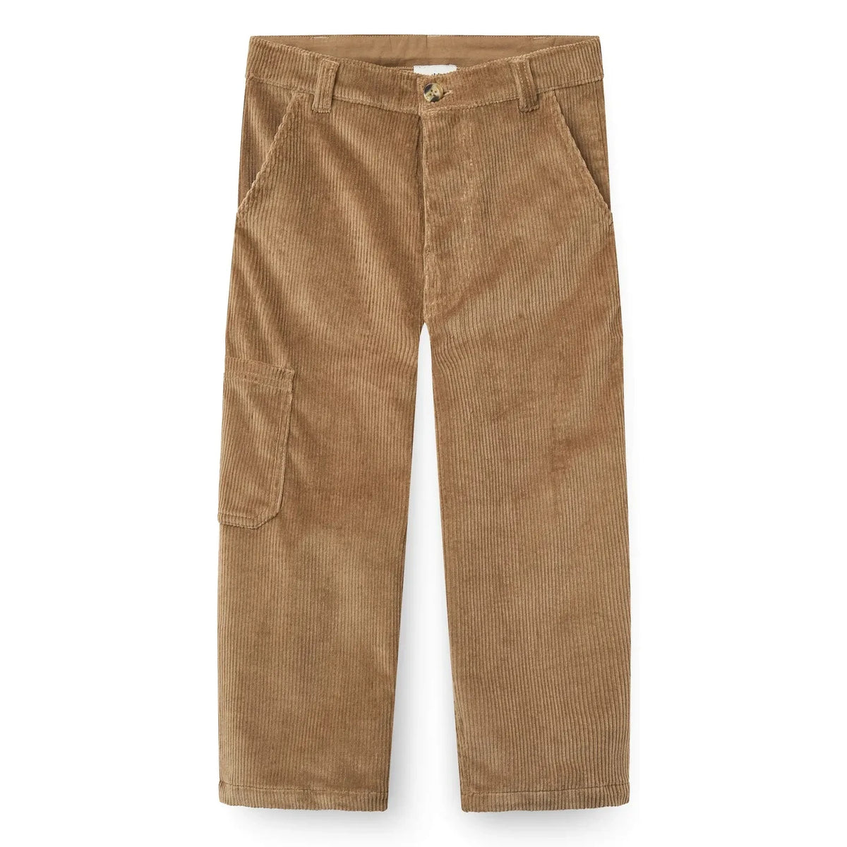 Copenhagen Colors - Pantalón de pana acanalada de corte holgado con bordado, algodón orgánico | Beige