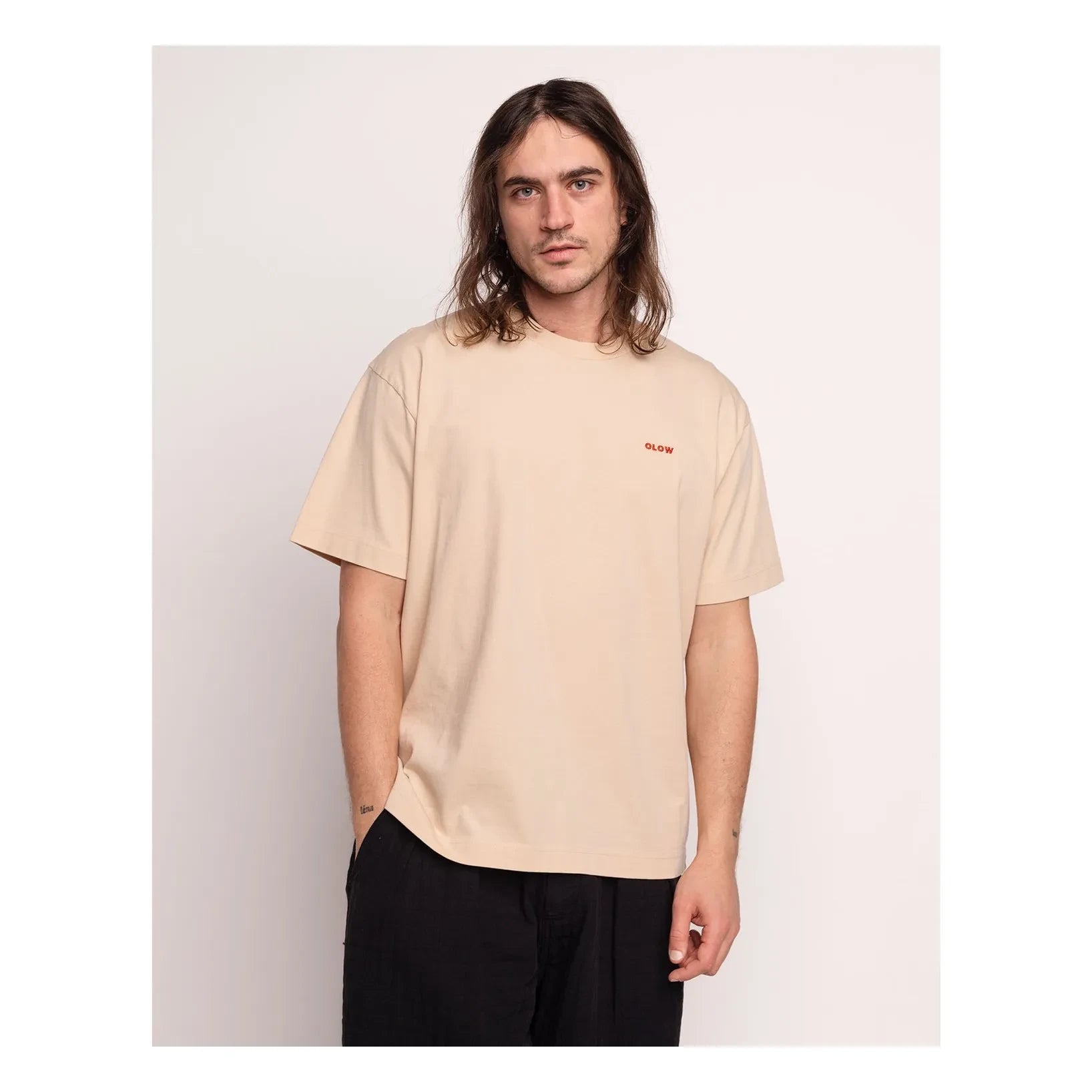 Olow - Camiseta de algodón creativa | Crema