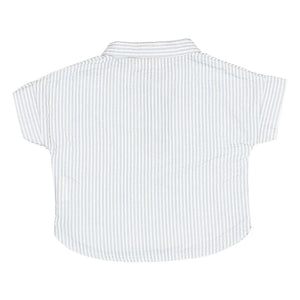 Búho - Camisa de seersucker de rayas | Azul claro