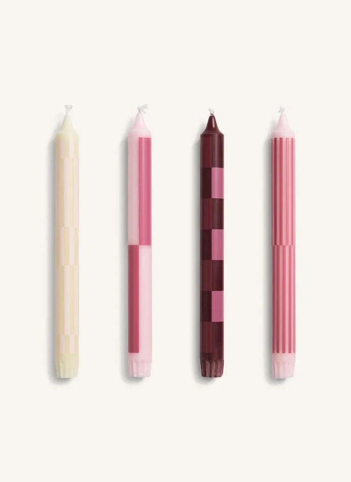 Hay - Velas Estampadas - Set de 4 | Rosa