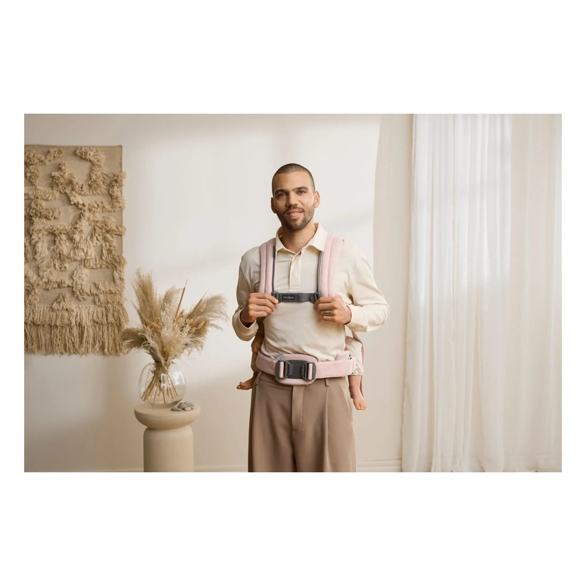 BabyBjörn - Mochila Portabebés Harmony en punto de red 3D | Rosa