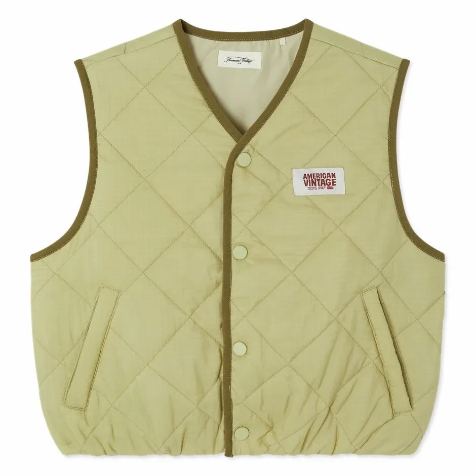 American Vintage - Yupibam Chaleco sin espalda, hecho con fibras recicladas | Verde claro