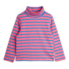 Mini Rodini - Cuello alto de algodón orgánico a rayas | Rosa