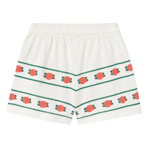 Tinycottons - Shorts de algodón orgánico Roses | Blanco