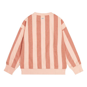 Tumble N'Dry - Sudadera oversize de algodón reciclado con rayas Coquina | Melocotón