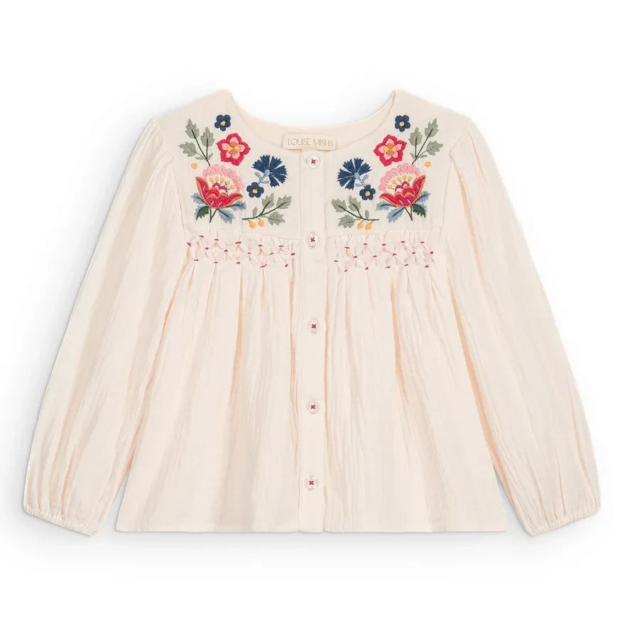 Louise Misha - Blusa de algodón orgánico Kerstin | Crema