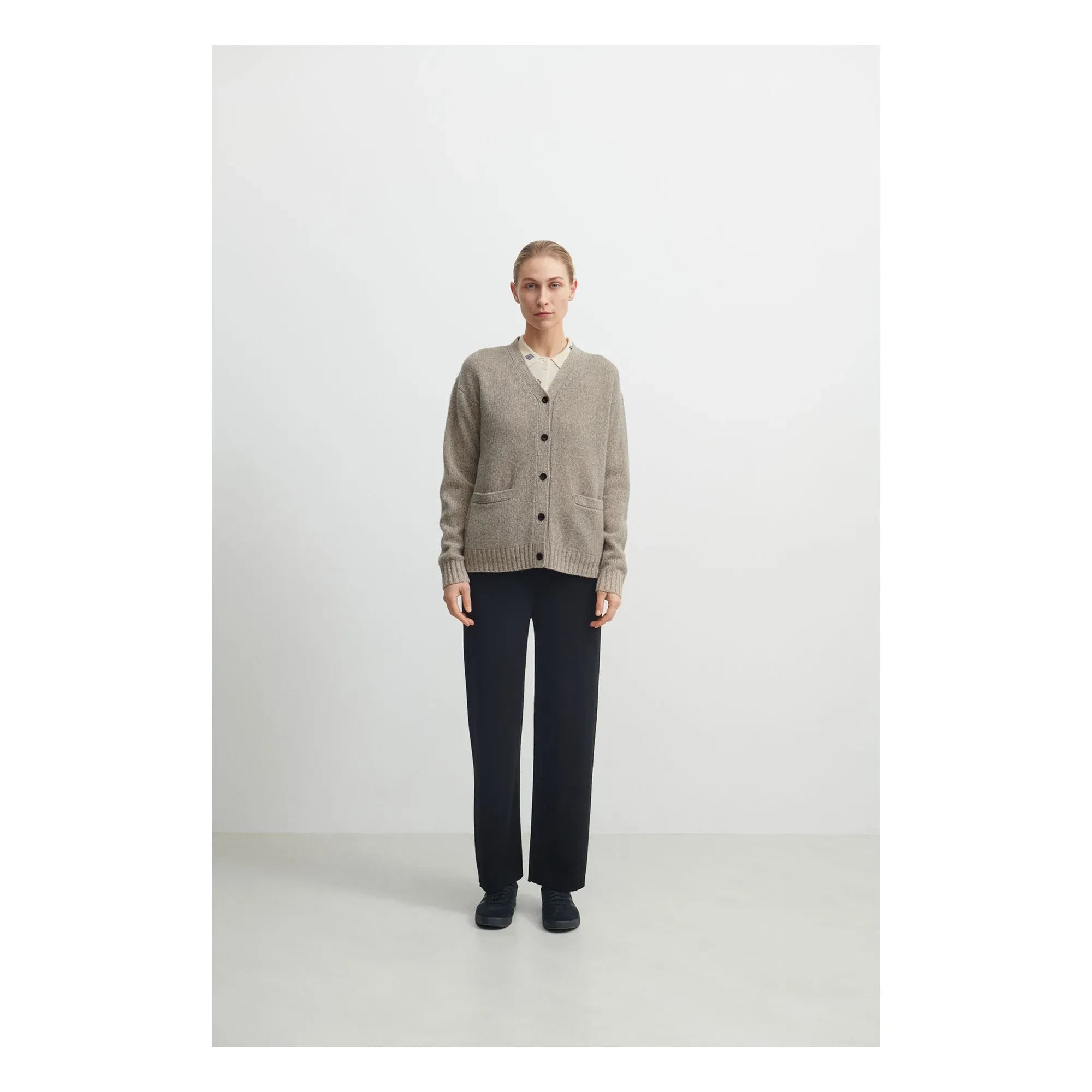 FUB - Cárdigan de lana de cordero para mujer | Beige brezo