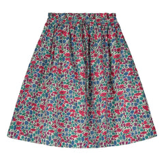 Tangerine - Falda Midi con Estampado Floral y Cintura Elástica | Rojo Frambuesa