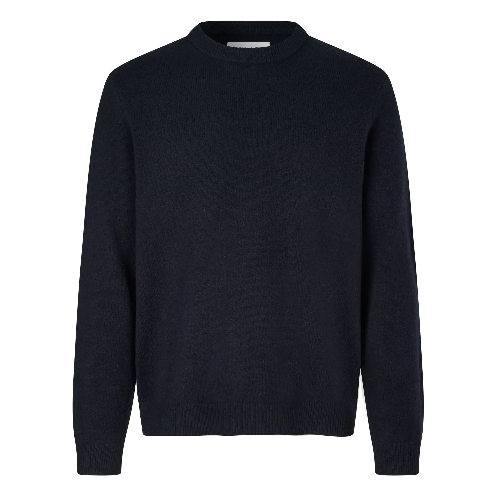 Samsoe Samsoe - Jersey de lana Isak con cuello redondo | Azul Oscuro
