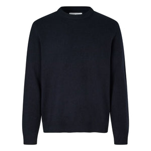 Samsoe Samsoe - Jersey de lana Isak con cuello redondo | Azul Oscuro