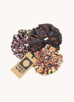 Tumble N'Dry - Set de 3 Scrunchies con Diseño de Flores | Azul