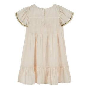 Emile et Ida - Vestido con bordado floral | Crema